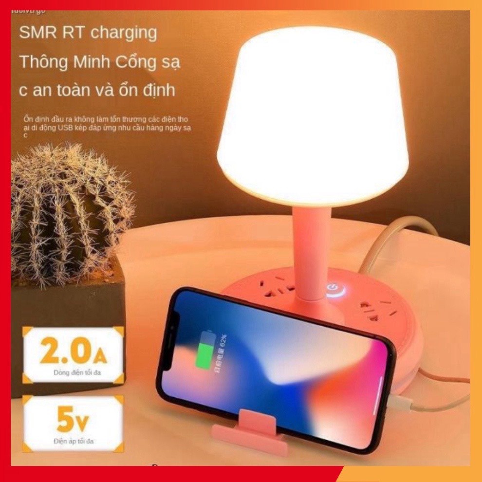 Đèn Ngủ Để Bàn Có Điều Khiển Từ Xa Kèm Ổ Cắm Điện