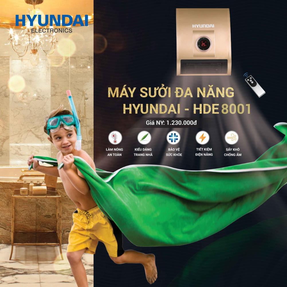 Máy sưởi điện tử cao cấp hàng chính hãng Hyundai Electronics Hàn Quốc - Bảo hành chính hãng 12 tháng