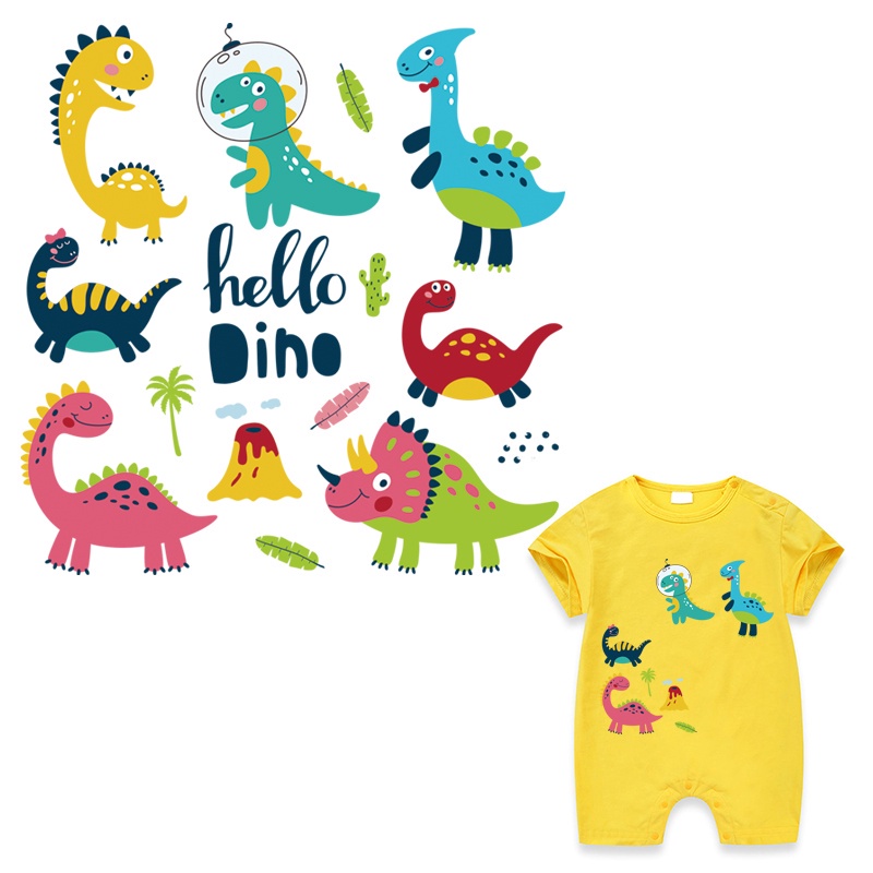 Miếng Dán Ủi Quần Áo Em Bé Hình Hello Dino