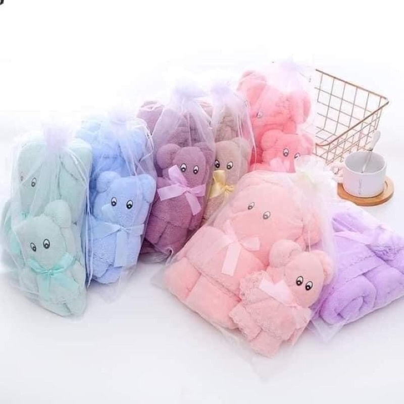 🐻🐻🐻 SET 2 KHĂN SIÊU THẤM HÌNH  GẤU🐻🐻🐻