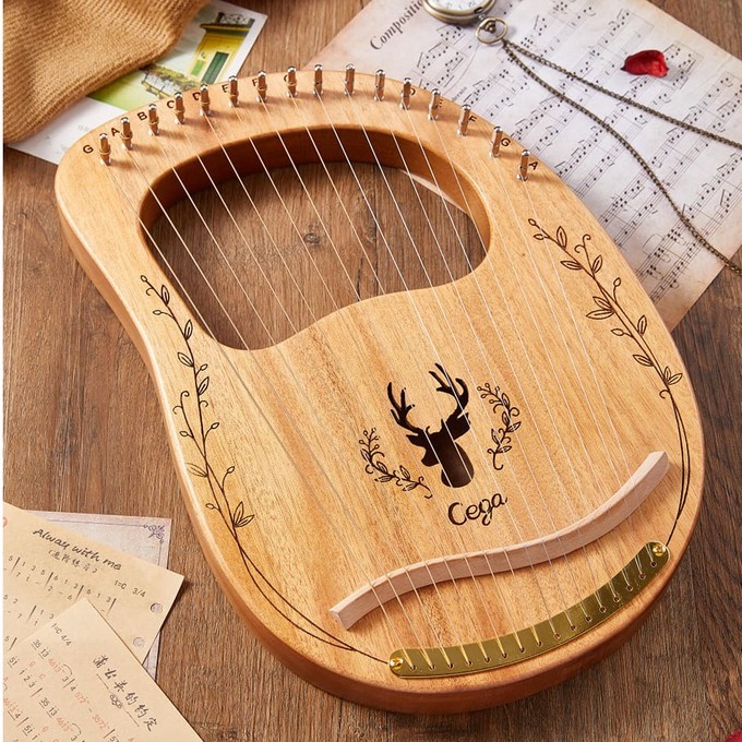 [ĐÀN LYRE HARP, HARPIKA 16,19,21,24,2 DÂY GIÁ TỐT] Đàn Lyre (đàn Hạc, Hạc cầm) chính hãng chất lượng cao hoa văn cực đẹp