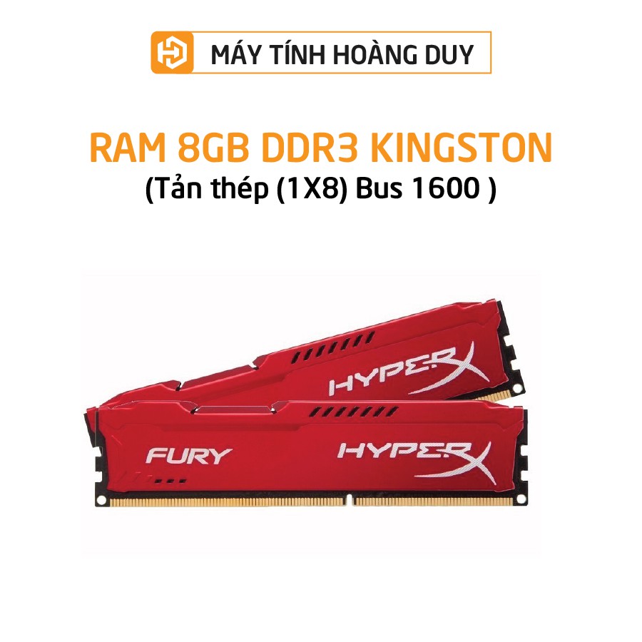 Ram 8GB Kingston Hyper X DDR3 (1X8) Bus 1600 Tản thép đỏ - (HX316C10FR/8)