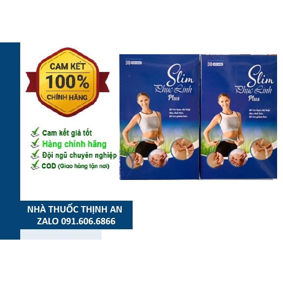 (Chính hãng) Slim Phục linh Plus viêm nang giảm cân- 100% thảo dược  - Hộp 30 viên