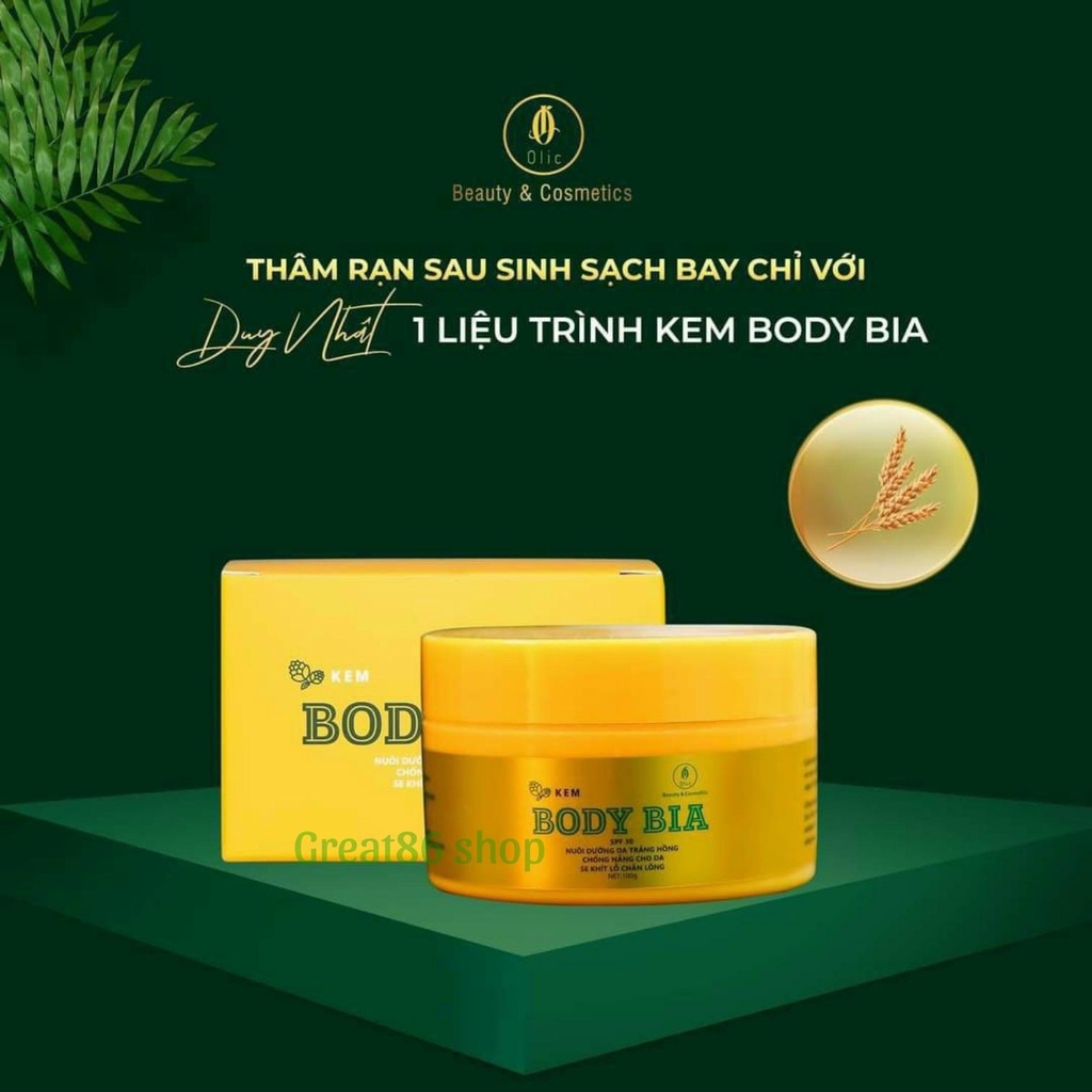 Kem Body trắng da great86 kem body bia Olic cấy trắng men bia dưỡng trắng da chống nắng toàn thân 100g