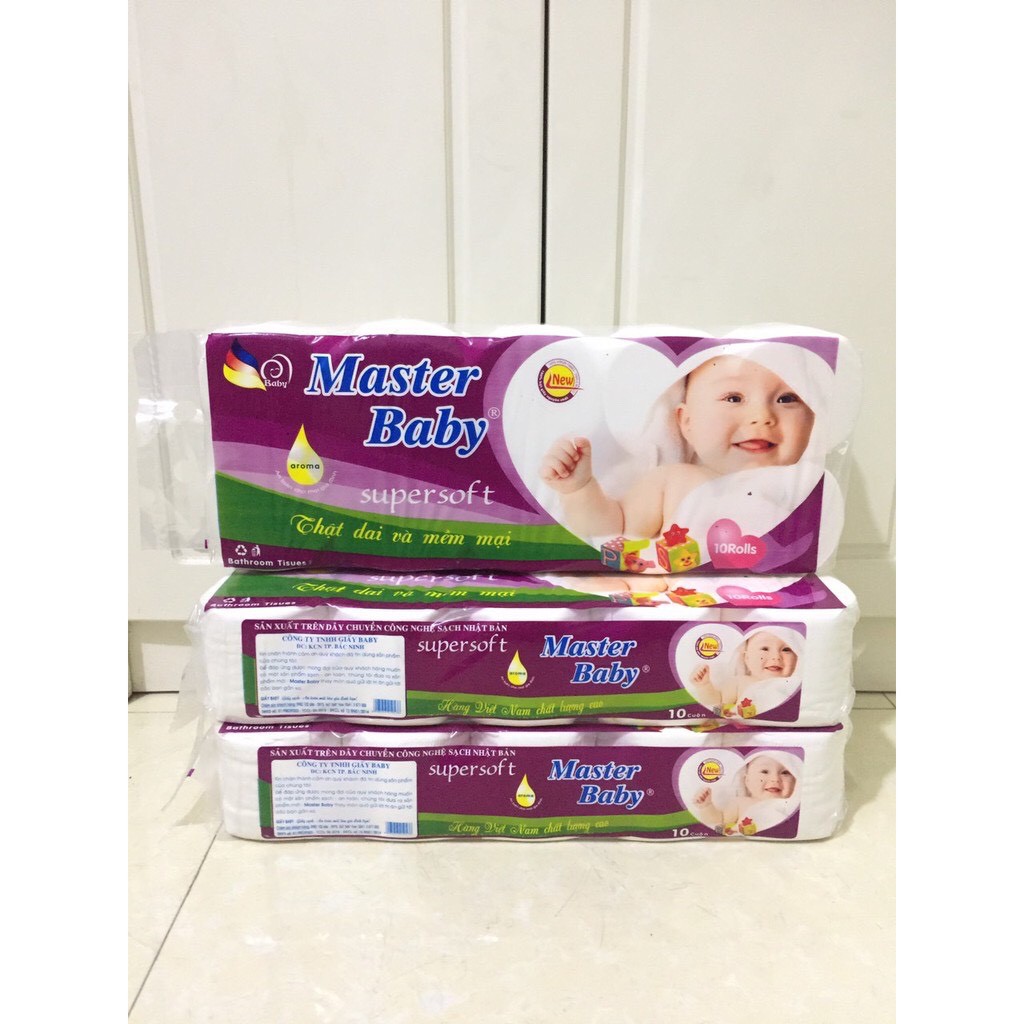 Giấy vệ sinh Master Baby 10 cuộn 3 lớp không lõi