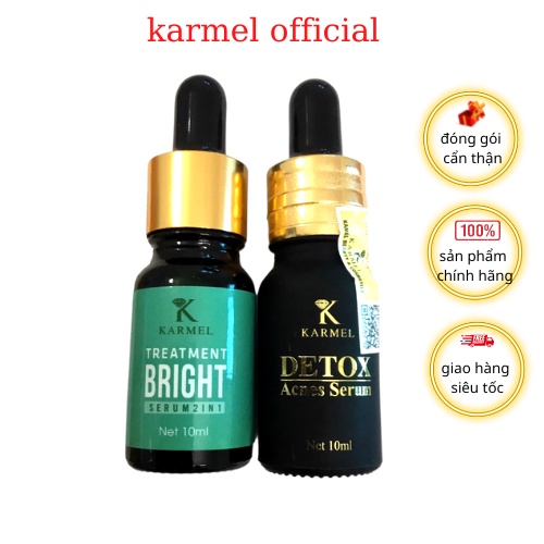 BỘ ĐÔI SERUM DETOX, TREATMEN BRIGHT KAMEL (Mờ Thâm Nám, mụn, Sáng Da) karmel official