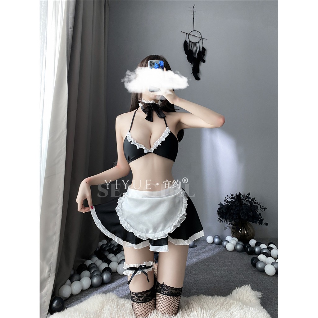 Đồ lót cosplay nữ sinh quyến rũ - Cosplay cô hầu gái đầy cám dỗ