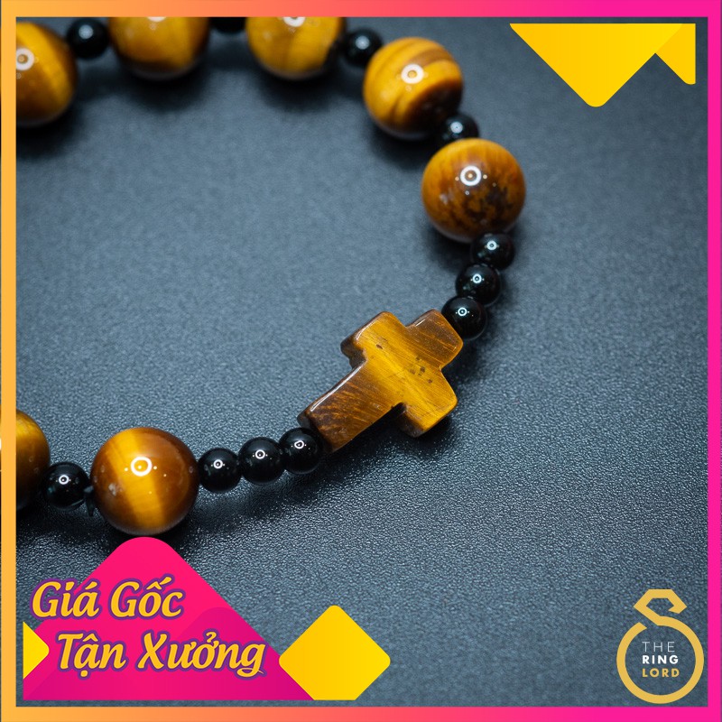 Thánh giá đá xỏ vòng Chuỗi Mân Côi độ bền vĩnh cửu | Tặng kèm dây suôn vòng