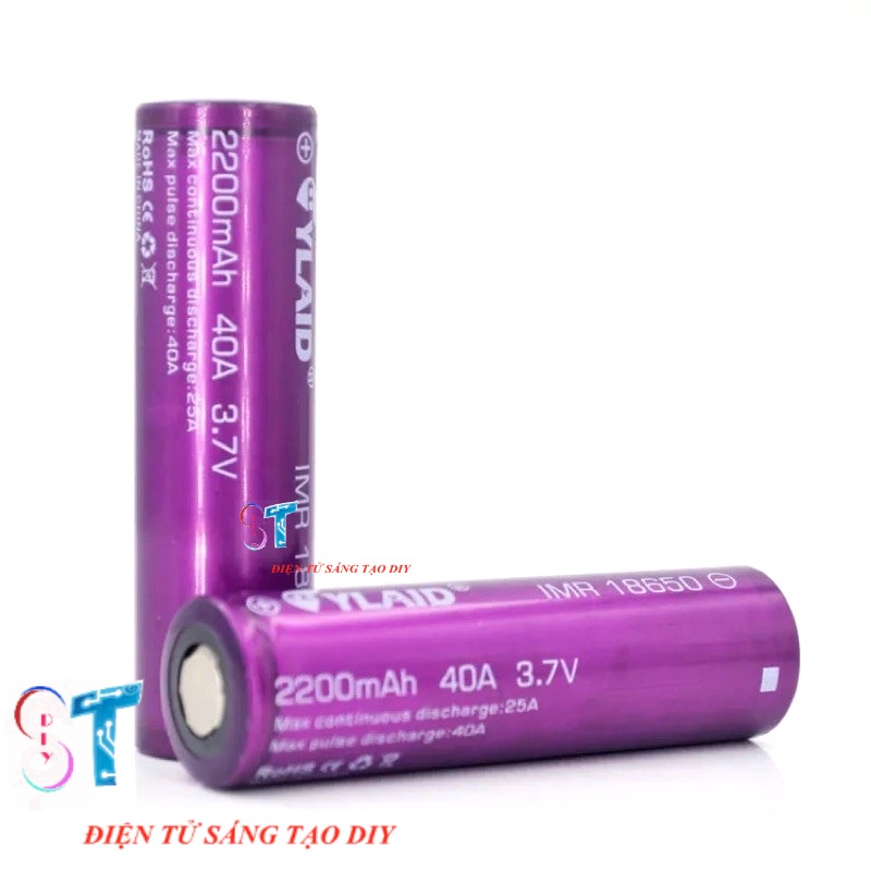 Pin Sạc CYLAID IMR18650 2200mAh Dòng Xả Cao 40A Chính Hãng