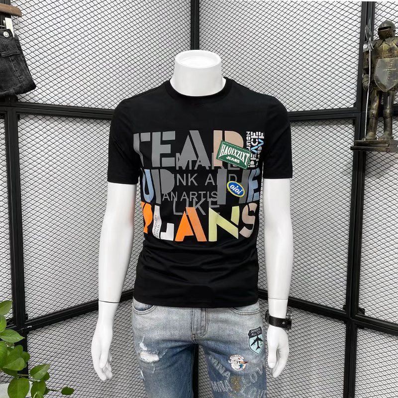 Áo Thun Tay Ngắn Cổ Tròn Chất Liệu 100% Cotton In Họa Tiết Hoạt Hình Thời Trang Mùa Hè Cho Nam 2022