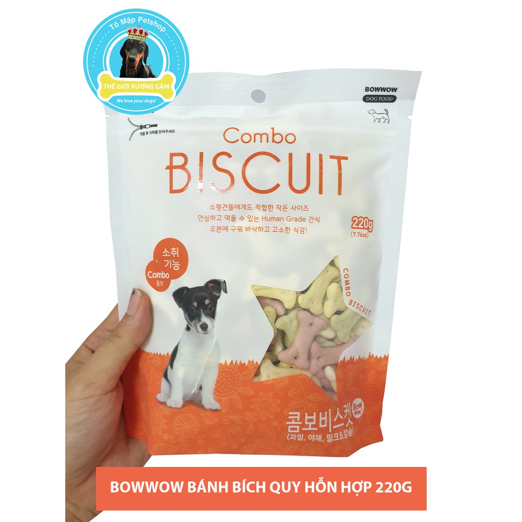 BÁNH BÍCH QUY HỖN HỢP BOWWOW CHO CHÓ 220GR