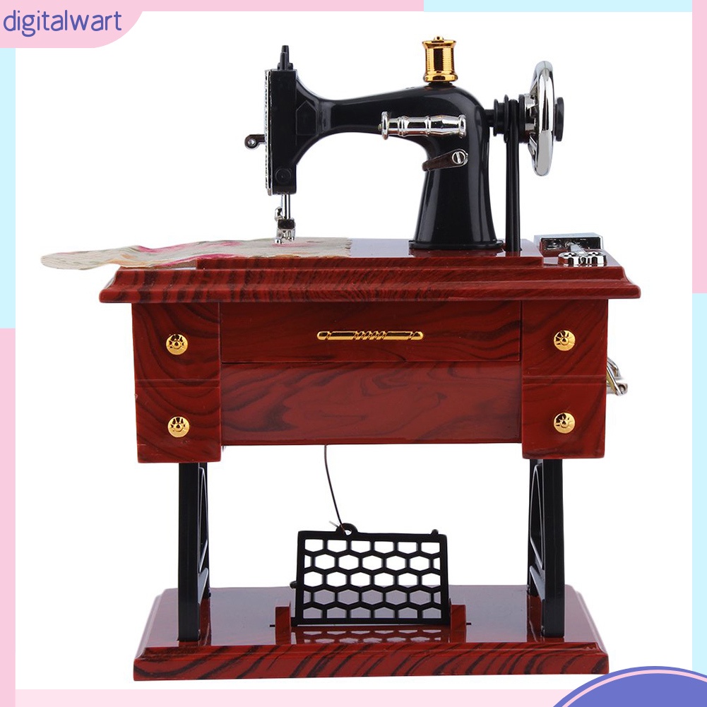 1 Hộp Nhạc Hình Máy May Mini Vintage