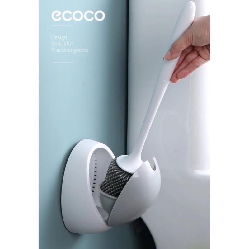 Cọ vệ sinh, cọ toilet silicon tròn Ecoco chống bắn nước mẫu mới 2023