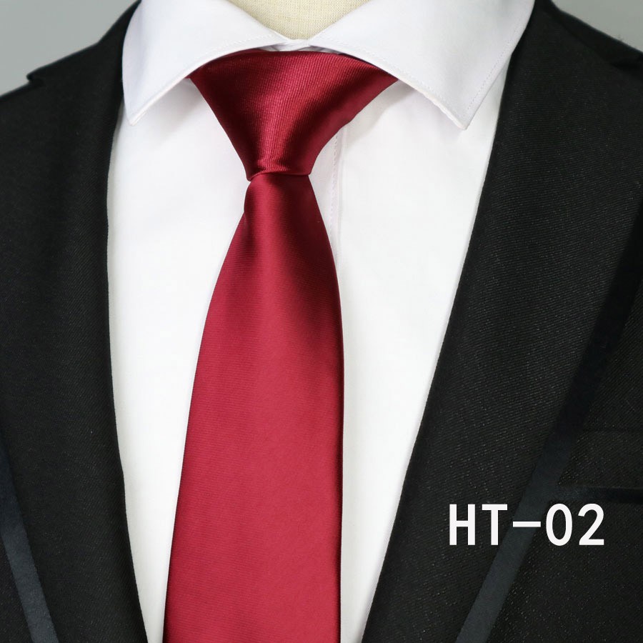 Cà Vạt Lụa 7CM Màu Trơn Thời Trang Dành Cho Nam