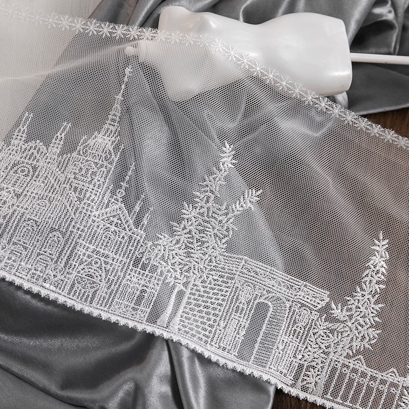 In stock Princess castle embroidery lace accessories Lolita dress wedding shoes gift box decoration material mesh fabric