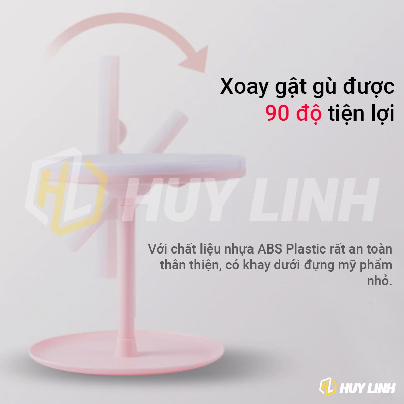 Gương trang điểm đèn led 3 chế độ sáng tắt mở cảm ứng - Sử dụng điện sạc Led Makeup Light Mirror 3 Mode HL236