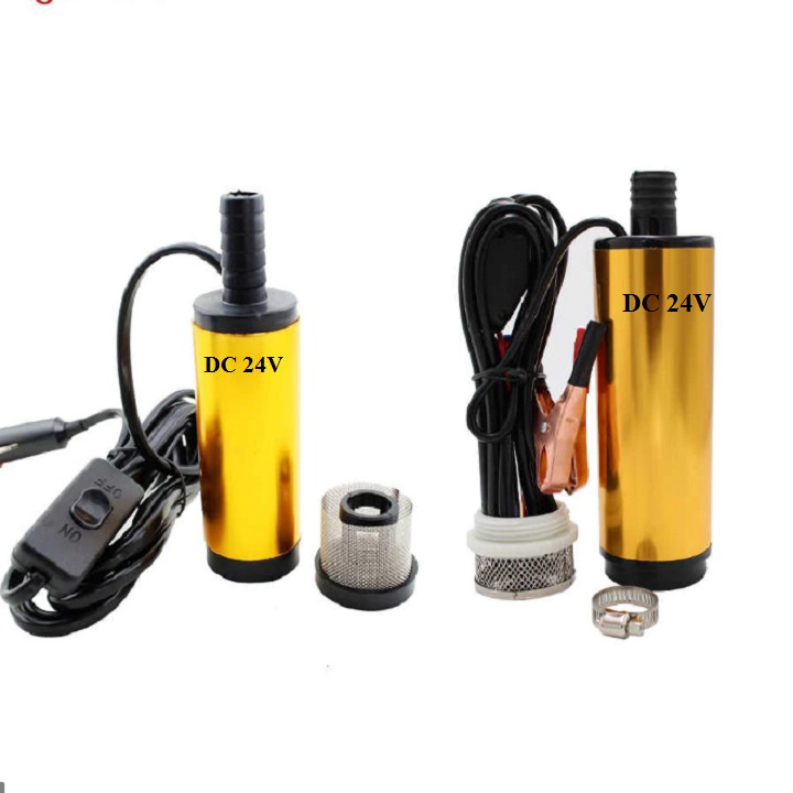 máy bơm dầu,bơm nước mini 24V - máy bơm chìm hút xăng dầu 32l/phút