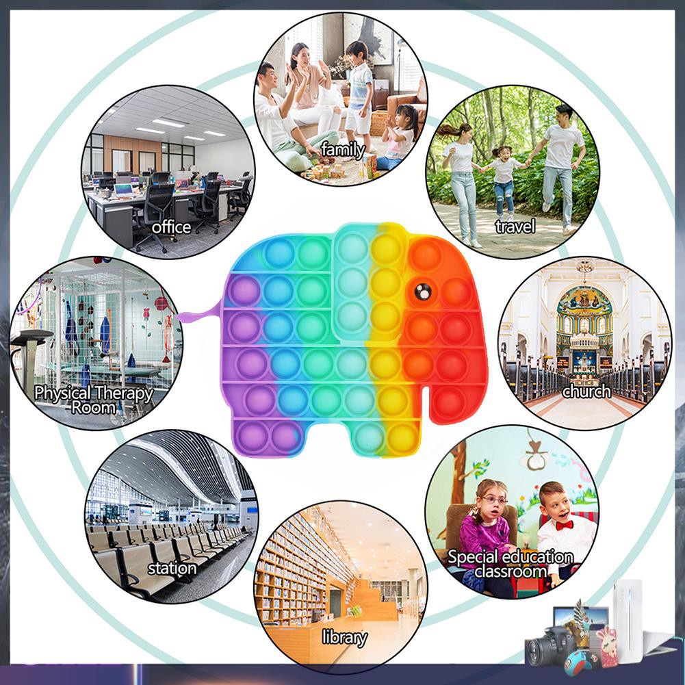 Đồ Chơi Xếp Hình Chú Voi Màu Cầu Vồng Giúp Giảm Căng Thẳng
