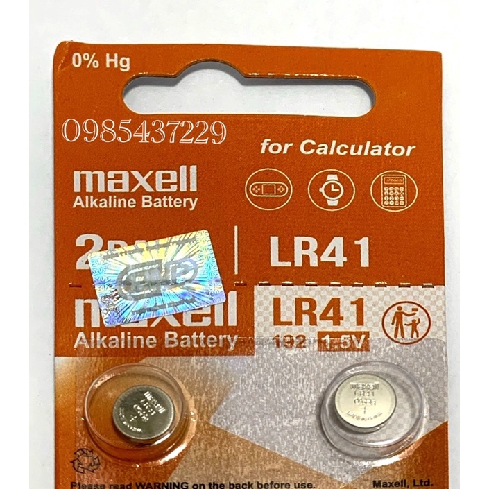 PIN MAXELL LR41/AG3/192. Vỉ 2 viên