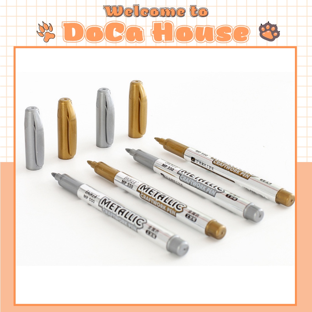 Bút nhũ màu vàng, bạc Baoke Melatic dùng viết sổ tay, buller journal, làm thiệp sinh nhật cực xinh yêu