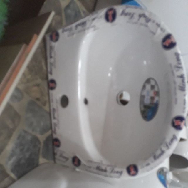 Chậu rửa lavabo + chân dài Minh Long  chân dài C284