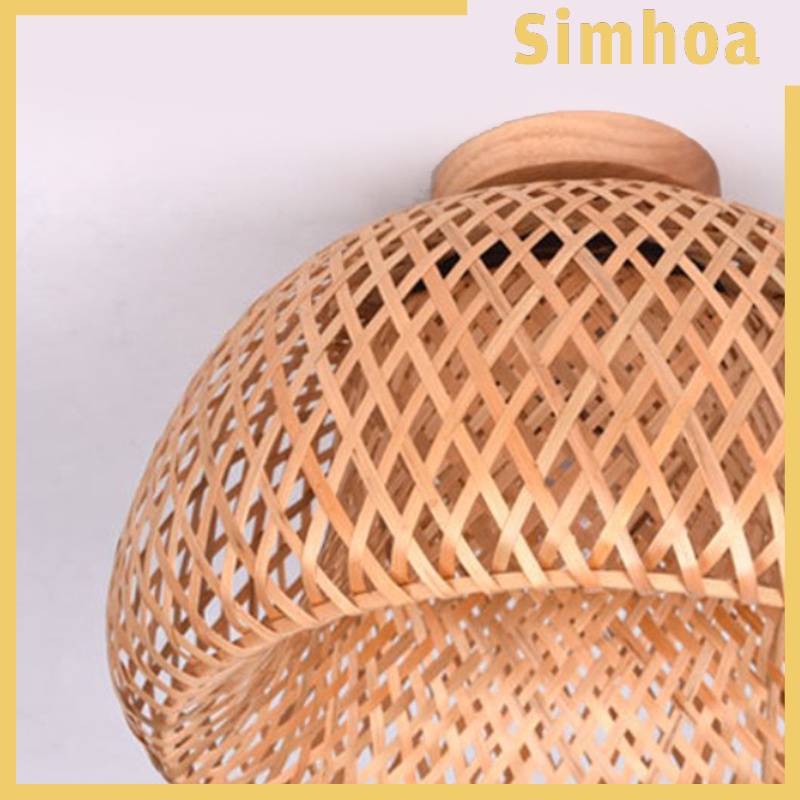 [SIMHOA] Bamboo Wicker Rattan Light Fixture Flush Mount Hanging Ceiling Lamp