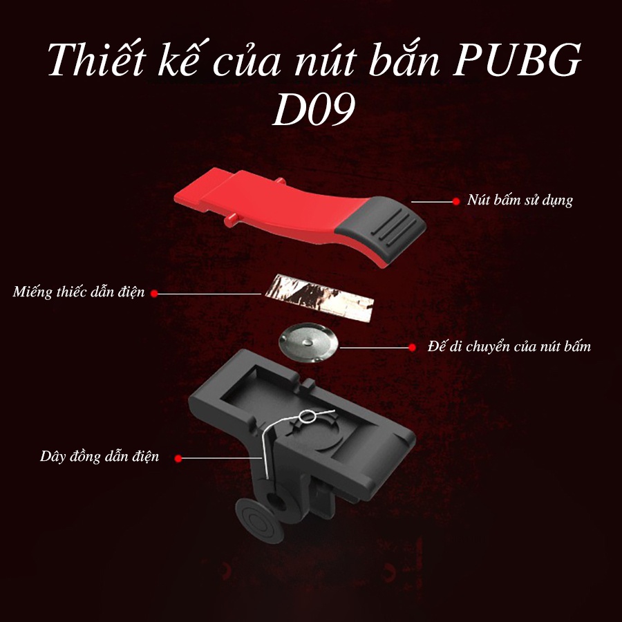 Nút bắn Pubg D09 - Bộ nút bấm cơ chơi game đa năng Free Fire - Nâng tầm kỹ năng