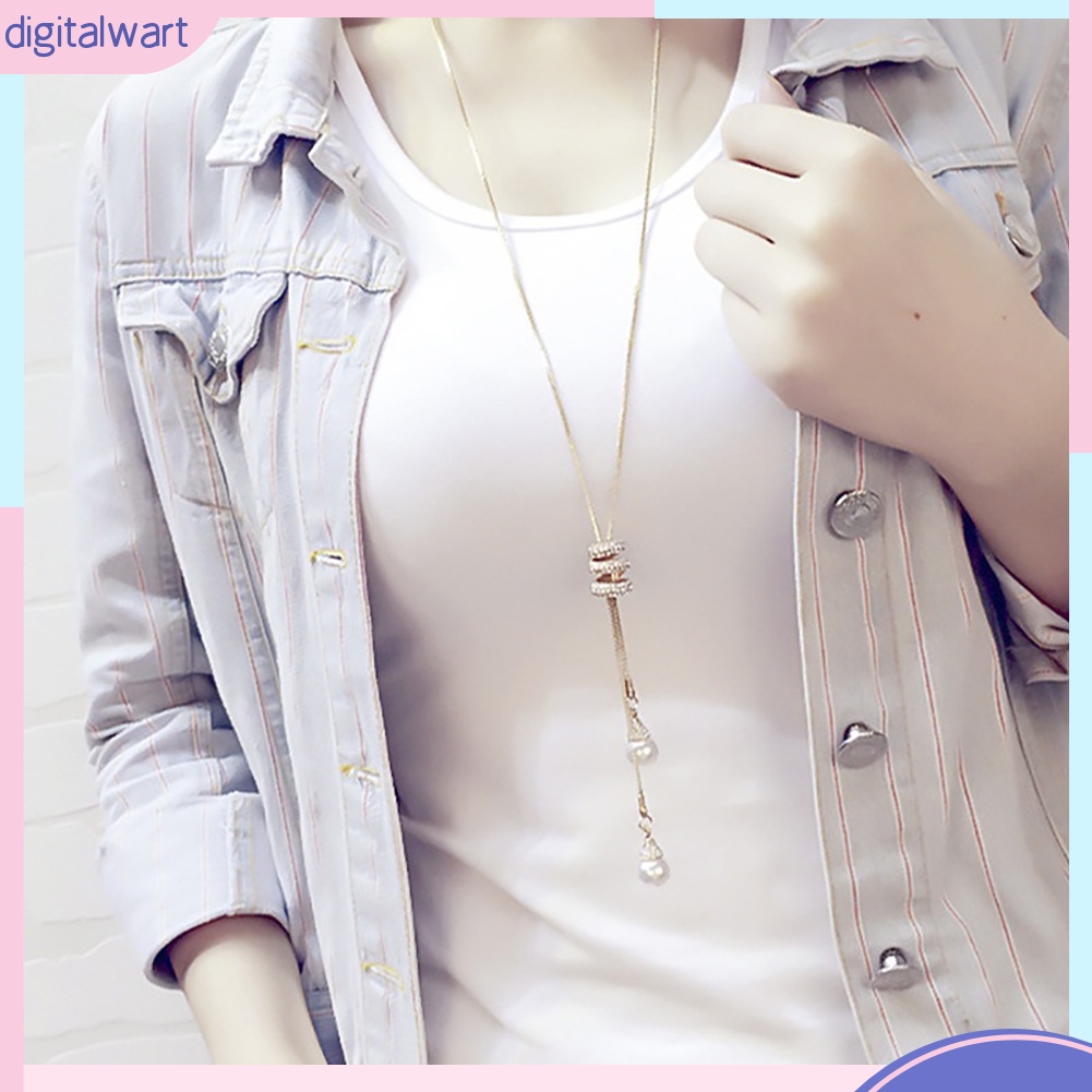 Dây Chuyền Dài Đính Ngọc Trai Nhân Tạo Thời Trang Cho Nữ