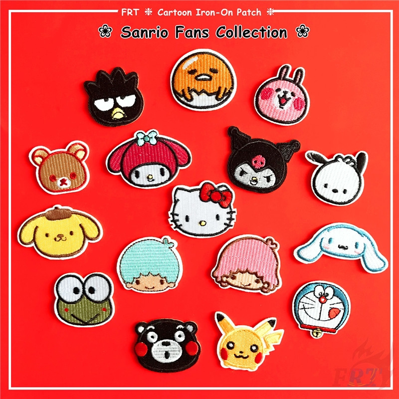 ☸ Sanrio Cartoon Character Fans Collection Series 01 – My Melody / Kuromi / Hello Kitty / Pochacco / Pom Pom Purin / Cinnamoroll / Keroppi / Kiki&Lala / BADTZ-MARU / Gudetama Iron-on Patch ☸ 1Pc DIY Sew on Iron on Badges Patches（16 Styles）