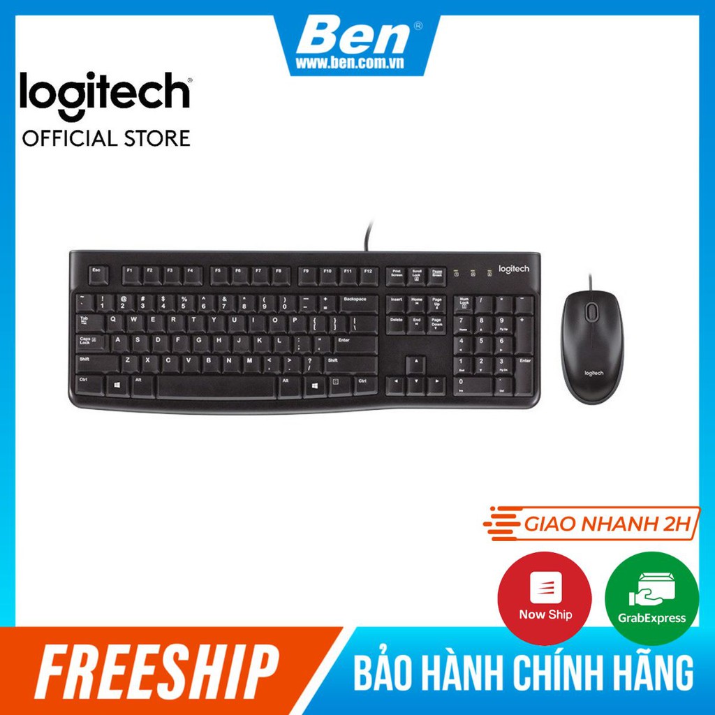 [Mã SKAMCLU9 giảm 10% đơn 100K] Bộ bàn phím và chuột có dây Logitech MK120