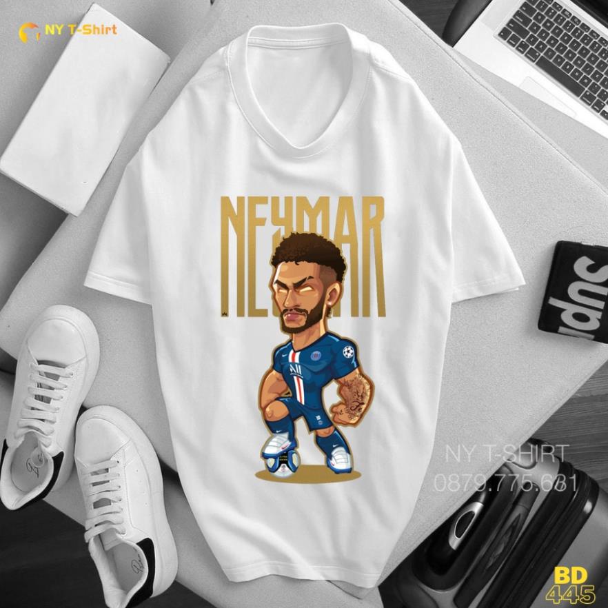 Áo Thun Hình Neymar Mã BD445 - Áo Thun In Hình Cầu Thủ Bóng Đá