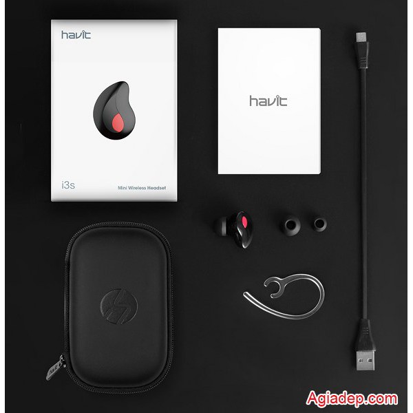Tai nghe không dây Bluetooth 4.1 Havit (Âm thanh HiFi tuyệt hảo) của Agiadep (Màu đen)