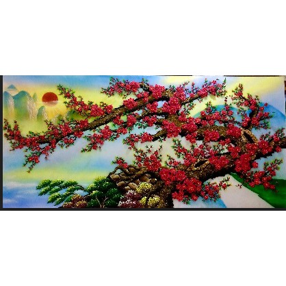 Tranh gắn đá toàn bộ - Tranh Cành hoa đào