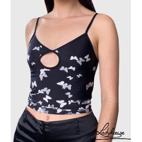 Áo croptop hai dây in họa tiết thời trang dành cho nữ