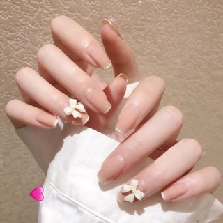 Bộ 24 móng giả úp đính nơ siêu xinh