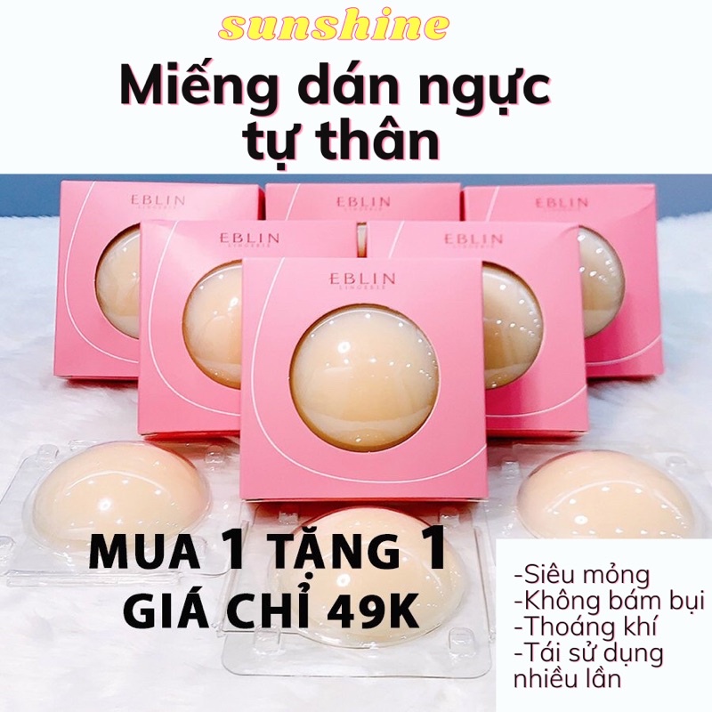 Miếng dán ngực, dán ti silicon nhiệt tự thân dán nhũ hoa Eblin siêu mỏng