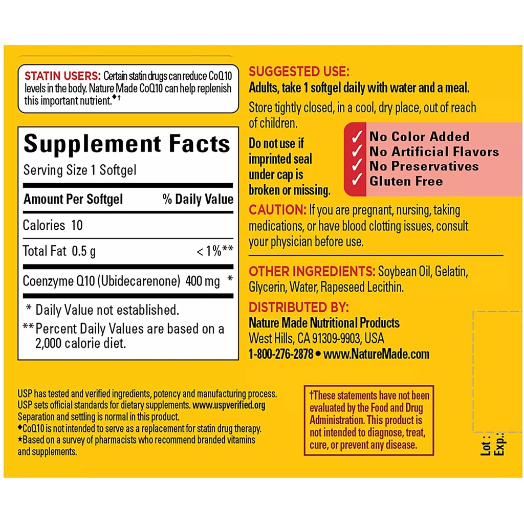 [DATE 05/2024] NATURE MADE COQ10 400MG 40 VIÊN