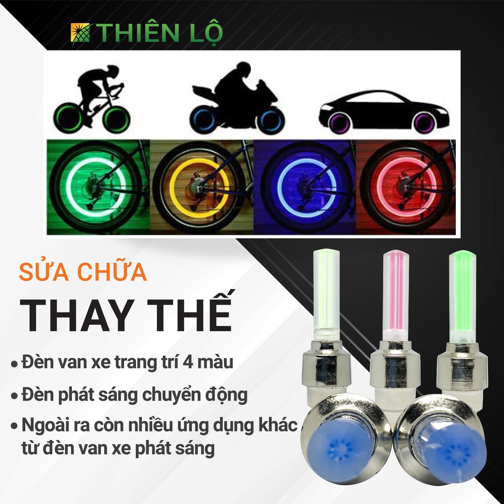 [Chọn Màu] Bộ 2 Đèn LED Van Bánh Xe Máy Ô tô Xe Đạp Siêu Đẹp Cao Cấp Thông Minh Của Thiên Lộ