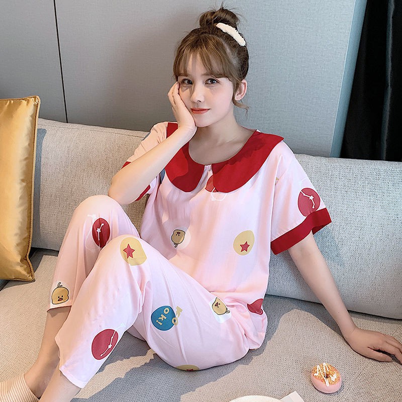 Thứ hai nơi bán hàng trong cửa của chúng tôi] Bộ đồ ngủ pijama nữ, cotton lụa có thể mặc ở nhà, lụa, quần tây ngắn