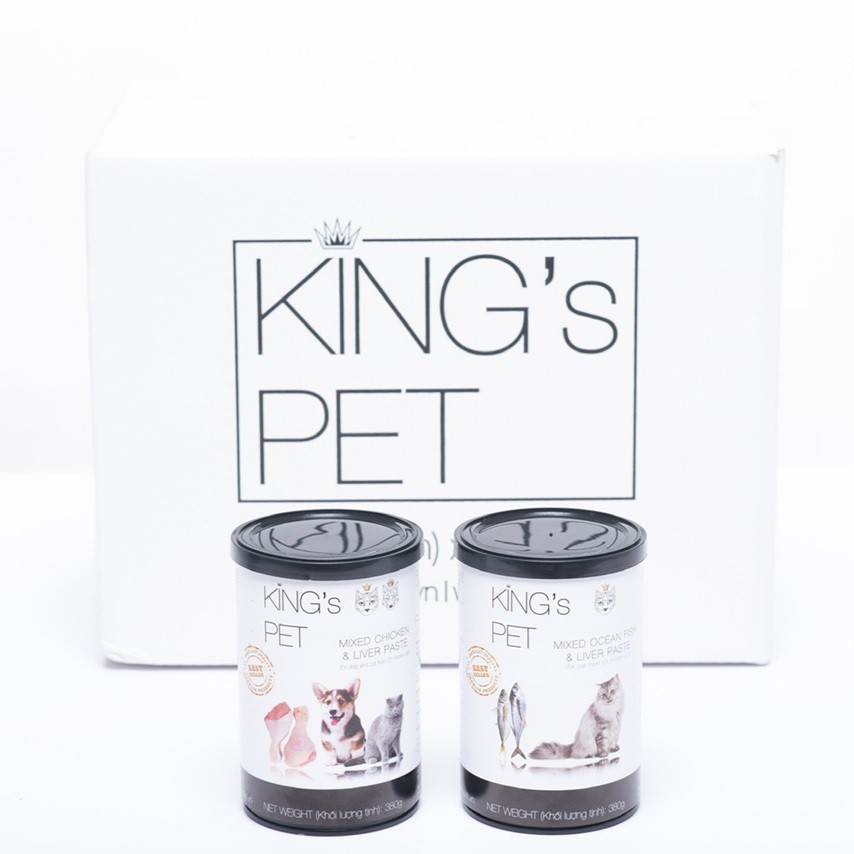 380gr Pate hỗn hợp Gà King’s Pet Lon - Thức ăn cho chó mèo