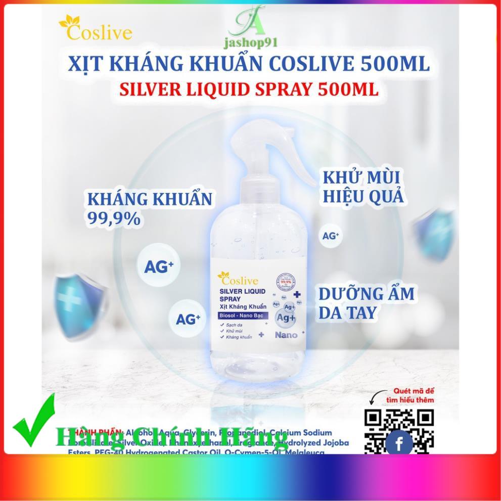 Xịt Kháng Khuẩn Nano Bạc COSLIVE 500ML - jashop91 | BigBuy360 - bigbuy360.vn