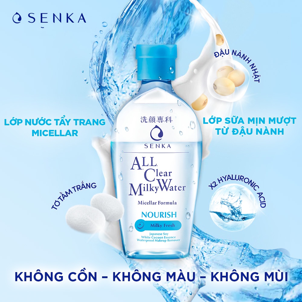 Nước Sữa Tẩy Trang 2 lớp Senka A.L.L Clear Milky Water 230ml - Khongcoson