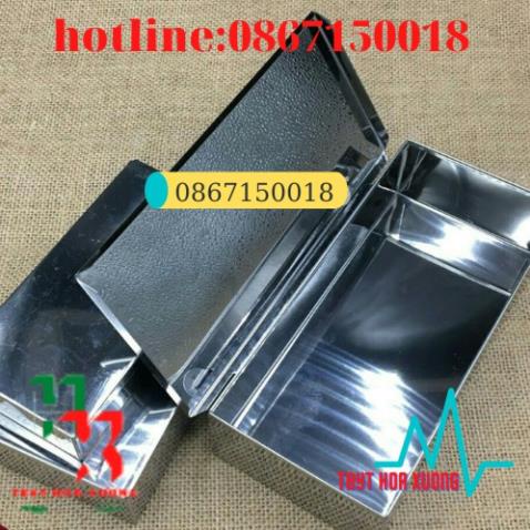 Hộp Inox Chữ Nhật Đựng Dụng Cụ Y Tế, Spa Làm Đẹp Các Cỡ