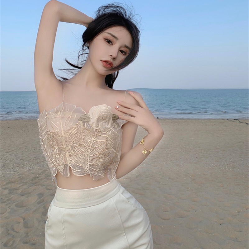 Áo Ống Thêu Hoa Quyến Rũ Hợp Thời Trang