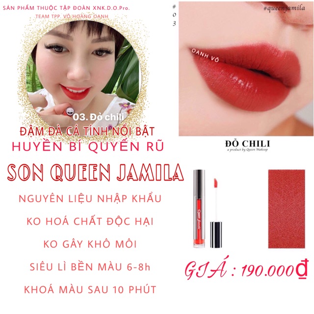 SON KEM SIÊU LÌ QUEEN JAMILA ( TẶNG KÈM DẦU TẨY TRANG VÀ MASCARA )