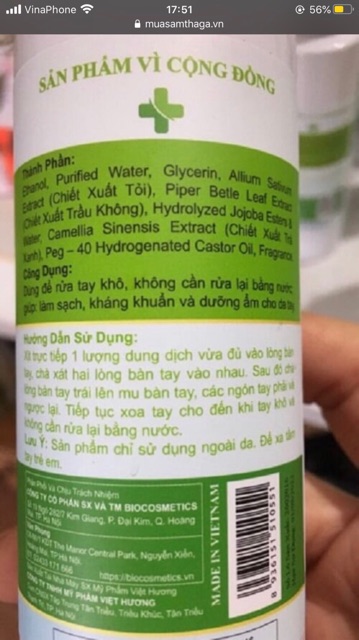 NƯỚC RỬA. TAY KHÔ 250ML.  Hàng VN | BigBuy360 - bigbuy360.vn