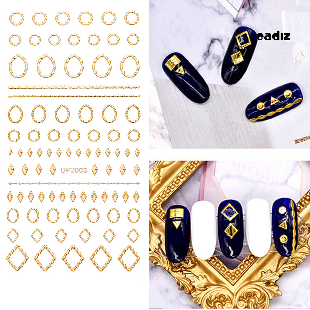 Tấm Sticker Dán Móng Họa Tiết Hình Học Đơn Giản Dành Cho Nữ