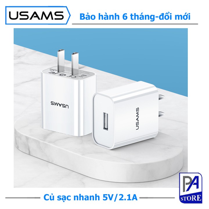 Củ Sạc Nhanh 5V/2.1A - Hàng Chất Lượng Cao USAMS