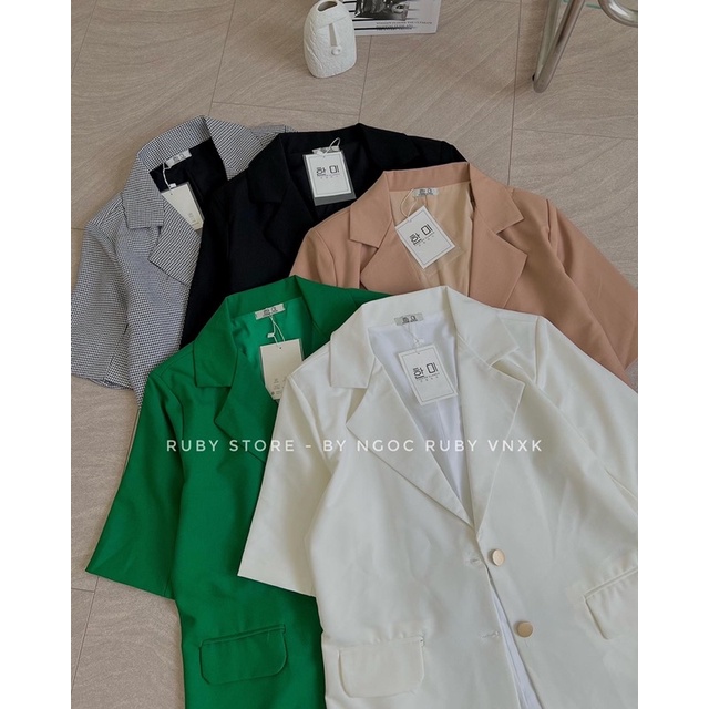 Áo VEST Tay Ngắn Thiết Kế Chất Đẹp Có Độn Vai Sang Chảnh