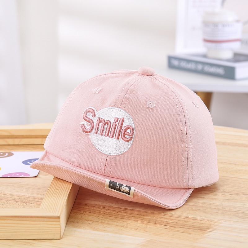 Mũ lưỡi trai cho bé trai bé gái thêu hoa tiết chữ smile phong cách hàn quốc LABAMO MU01